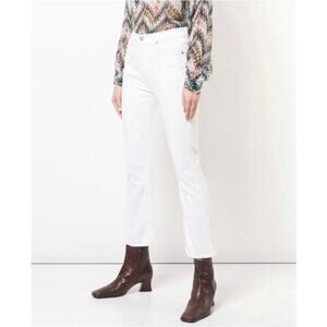 Citizens of Humanity Demy Crop Flare Jeans Size 27 Unveil White Denim Casual